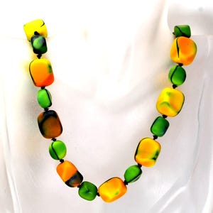 Art Deco Matte Art Glass Beaded Necklace Rare Signed Made Austria