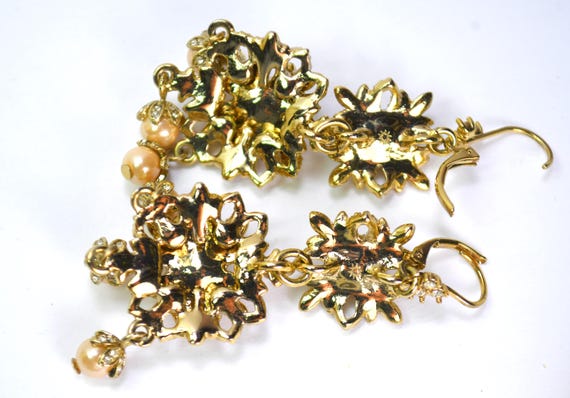 Statement Designer Dangle Drop Earrings Clip On, … - image 8