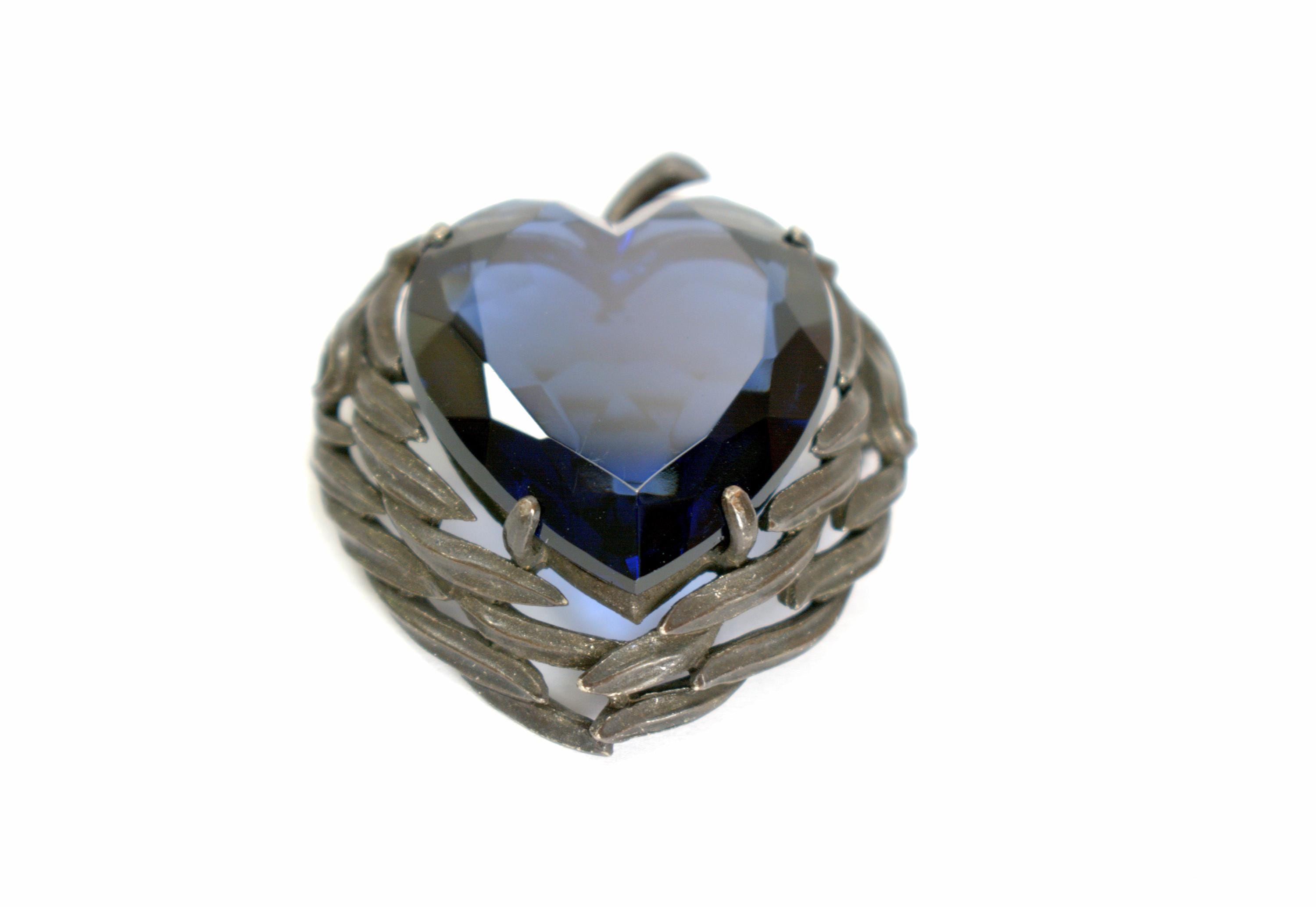 Capri Heart Brooch Pin Pendant Vintage Large Crystal Heart Signed - Etsy