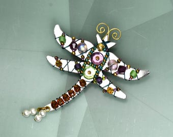 LIZTECH Brosche Pin Libelle Schmetterling Rentner Handwerker Handcrafted