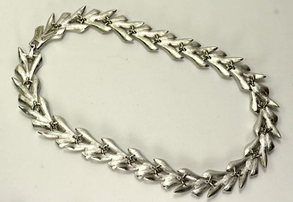 Statement Boucher Silver Link Collar Necklace Cho… - image 8