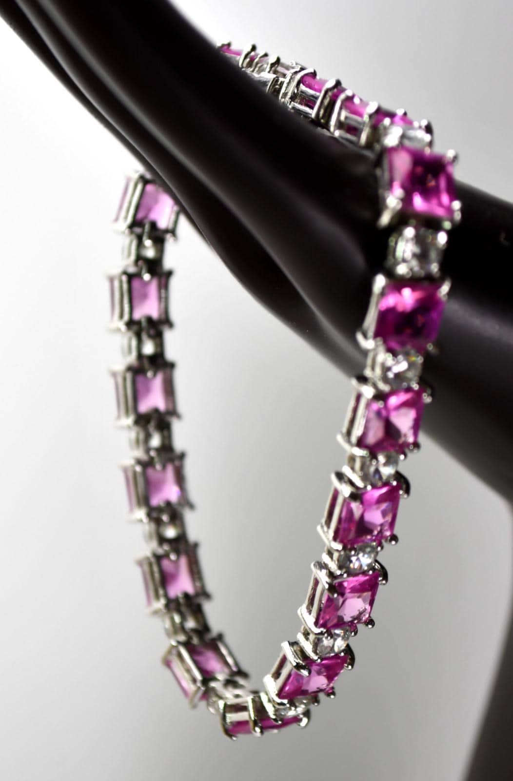 Fas 925 Vintage FAS 925 Sterling Silver Link Tennis Bracelet Diamonique ...