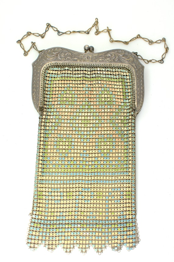 Art Deco Whiting and Davis Flapper Mesh Enamel Pu… - image 7