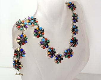 Vintage Taxco Mexico TL-118 Sterling Silver Multi Gemstones