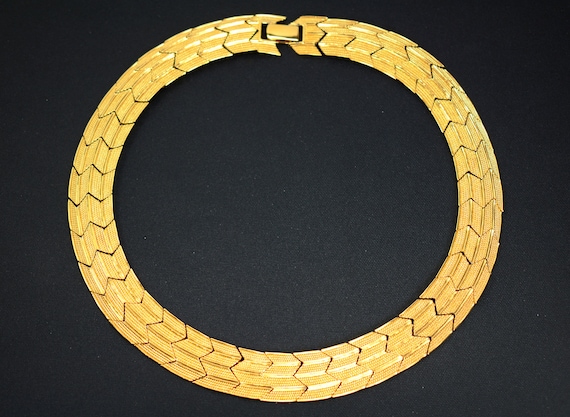 Napier Gold Tone Collar Choker Necklace Cleopatra… - image 4