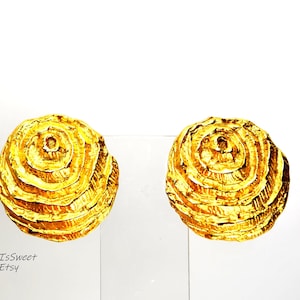 Linda Hattab Paris Earrings Clip On Vintage France Jewelry