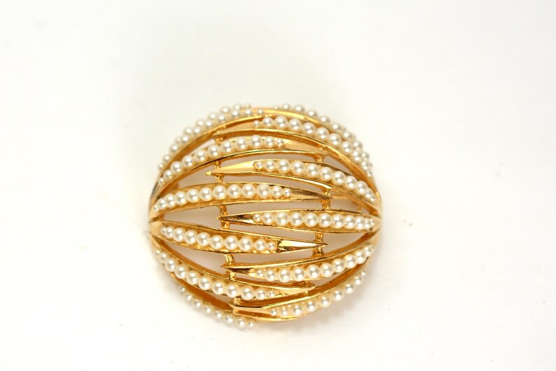 Capri Jewelry Brooch Pin Domed Pearl Seed - Etsy