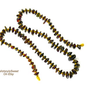Vintage Ruby Beaded Necklace Vintage Polished Nugget Strand