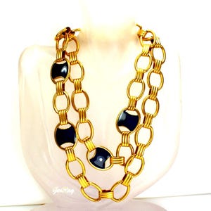 Monet lange ketting vergulde schakels emaille