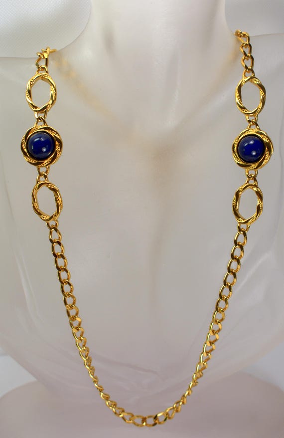 Collier Vintage Monet - Chaîne Métal Doré 95 Cm - Occasion