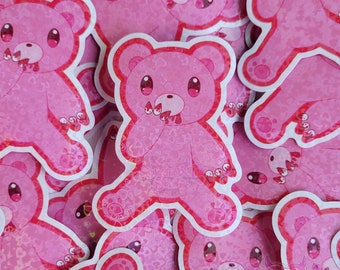 Autocollant en vinyle rose Gloomy Bear, 3 pouces