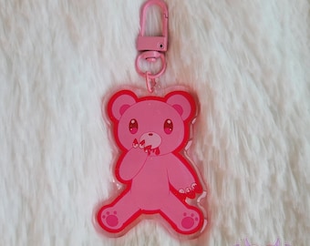 Porte-clés acrylique rose sombre de 2,5 pouces