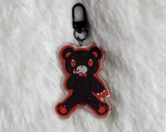 Porte-clés acrylique noir Gloomy Bear de 2,5 pouces