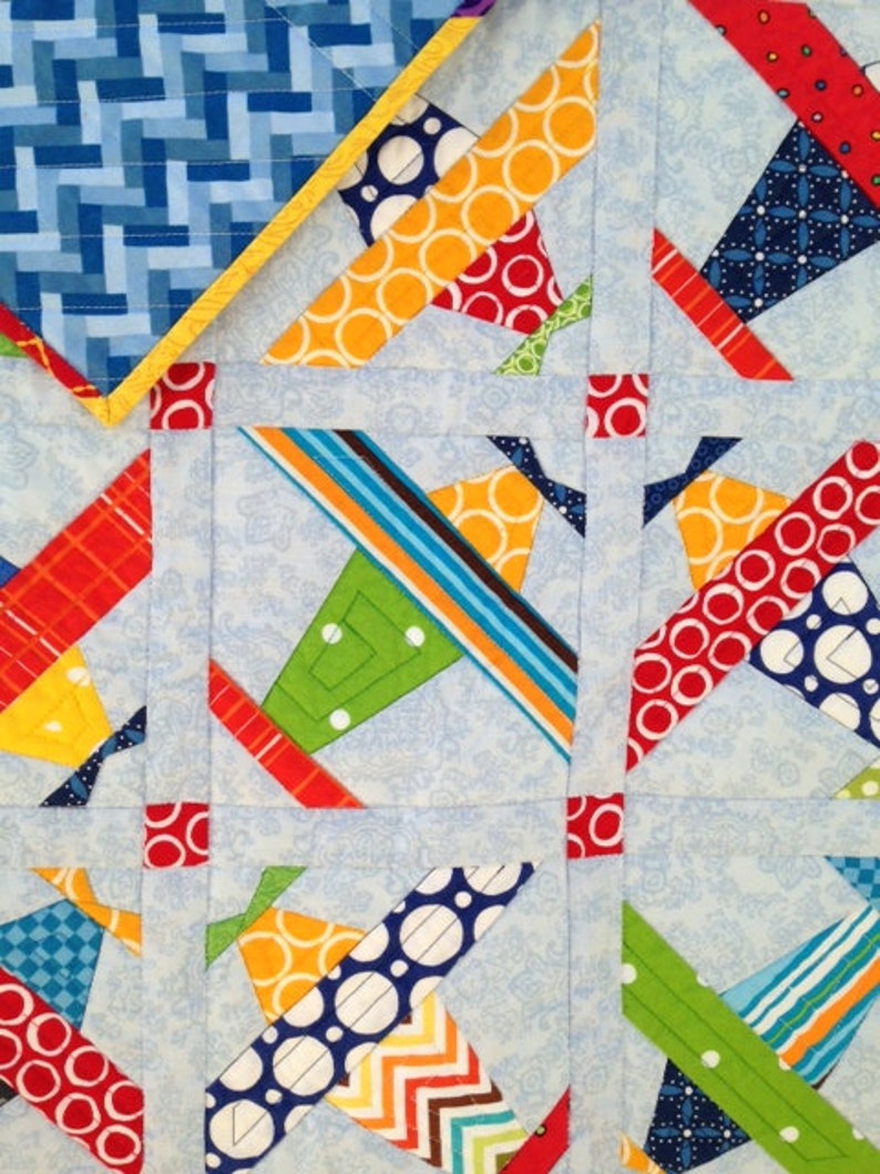 Airplane quilt by jackiesewingstudio on etsy