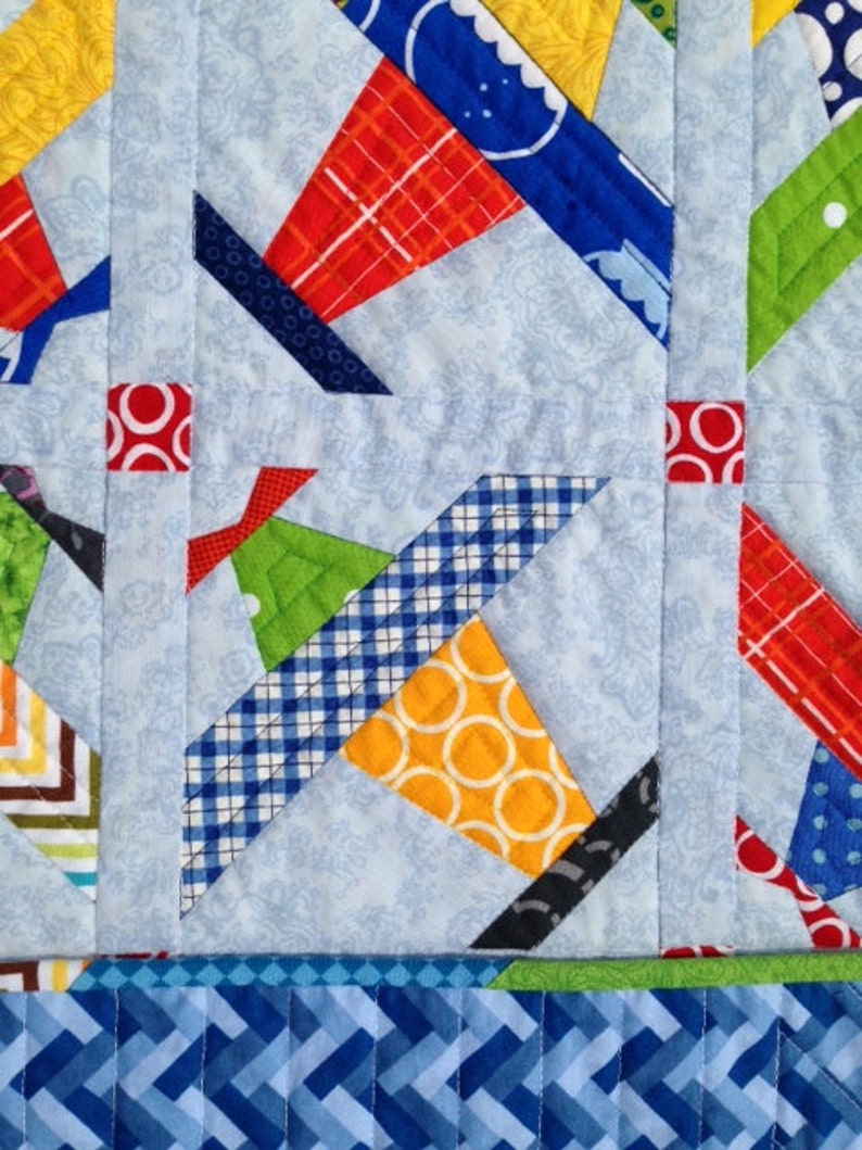 Colorful Paper Pieced Airplane Quilt Etsy