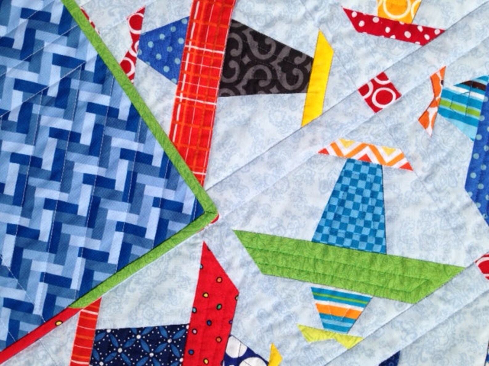 Colorful Paper Pieced Airplane Quilt Etsy