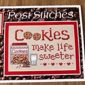 Cookies make life sweeter completed cross stitch