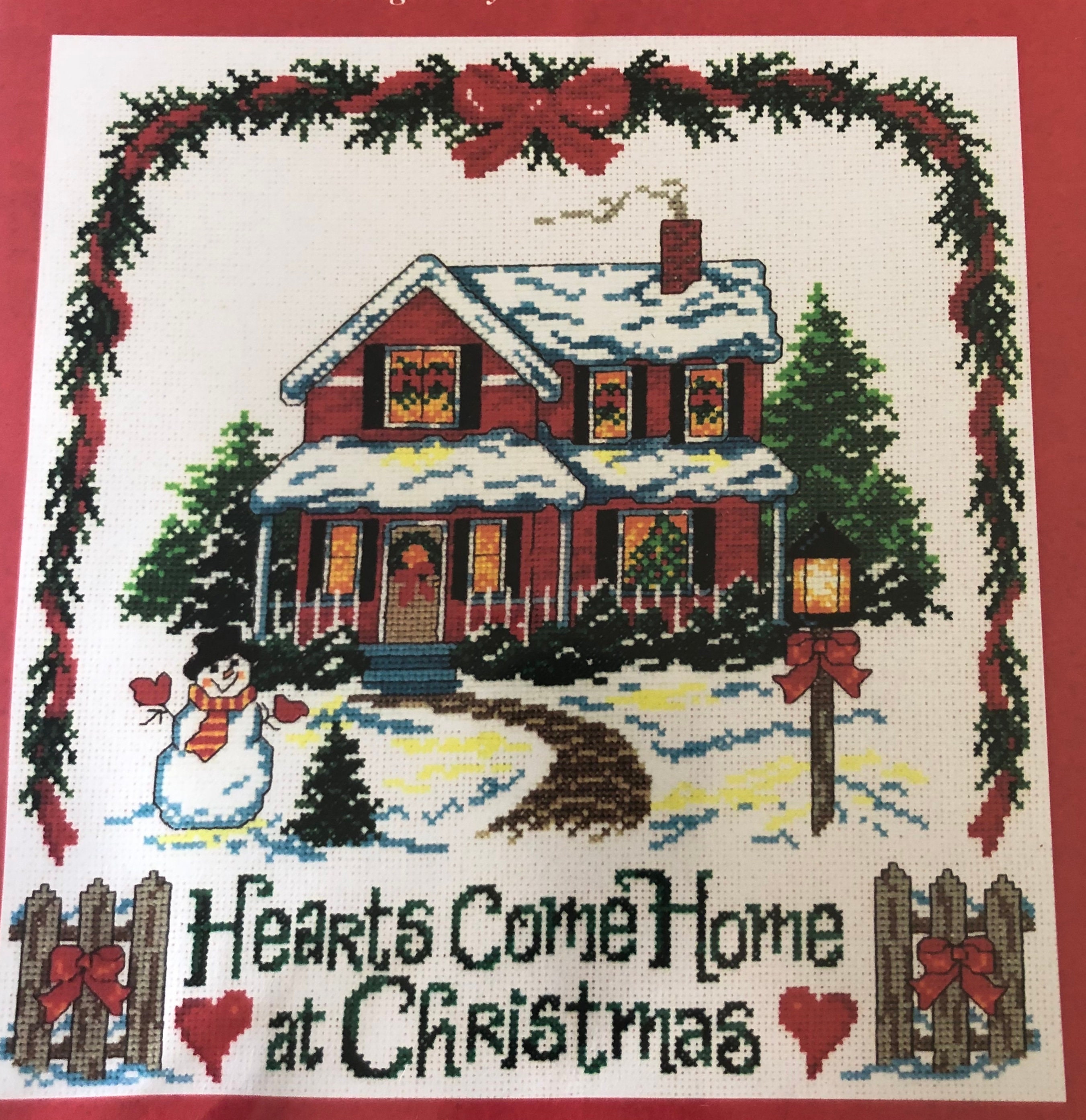 Hearts Come Home at Christmas Completed Cross Stitch - Etsy