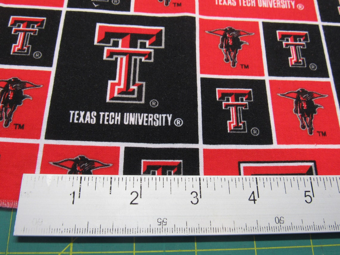 8 of a yard of Texas Tech print cotton fabric Etsy