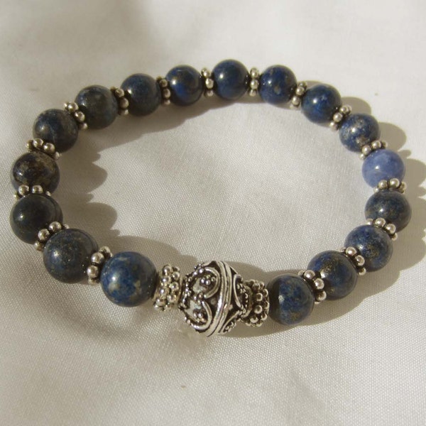 Lapis Lazuli Healing bracelet, 6th Ajna Chakra Yoga Jewelry Meditation