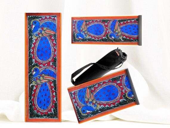 Peacock Yoga Mat Madhubani Art Blue Yoga Mat Authentic Etsy
