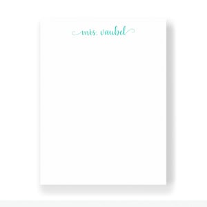 Personalized Notepad, Elegant Script Notepad, Calligraphy Memo Pad, Personalized Brush Lettered Notepad, Stocking Stuffer, Personalised Gift