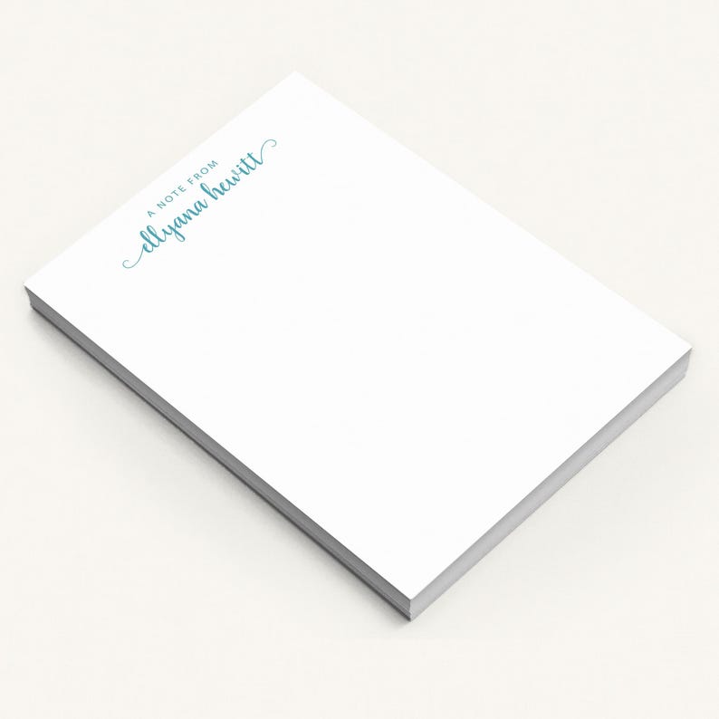 A blank white note pad with the text "A Note from Allyanna Heart" printed on it.