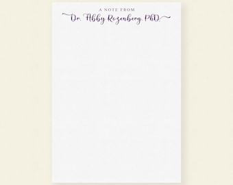Personalized Calligraphy Notepad: 'A Note From' Custom Writing Pad