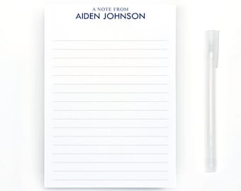 Personalized Notepad, A Note From Custom Name Stationery Gift for Him, Modern Preppy Block Personalized Gift under 25