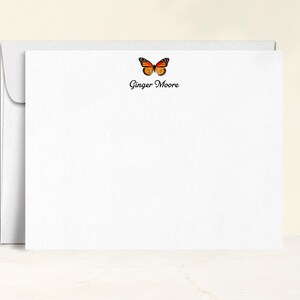 Personalized Monarch Butterfly Note Cards – A2 Flat Stationery Set With ...