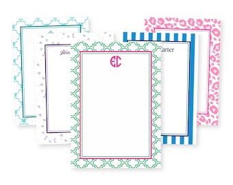 Personalized Notepad with Pattern Options: Custom Name or Monogram Memo Pad