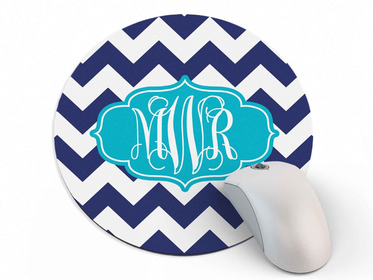 Monogram Mouse Pad Monogrammed Mousepad Personalized Gift Etsy