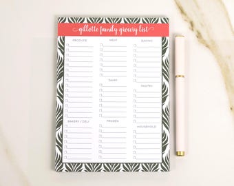 Personalized Magnetic Grocery List Notepad, Organized Shopping List for Fridge, 5x7