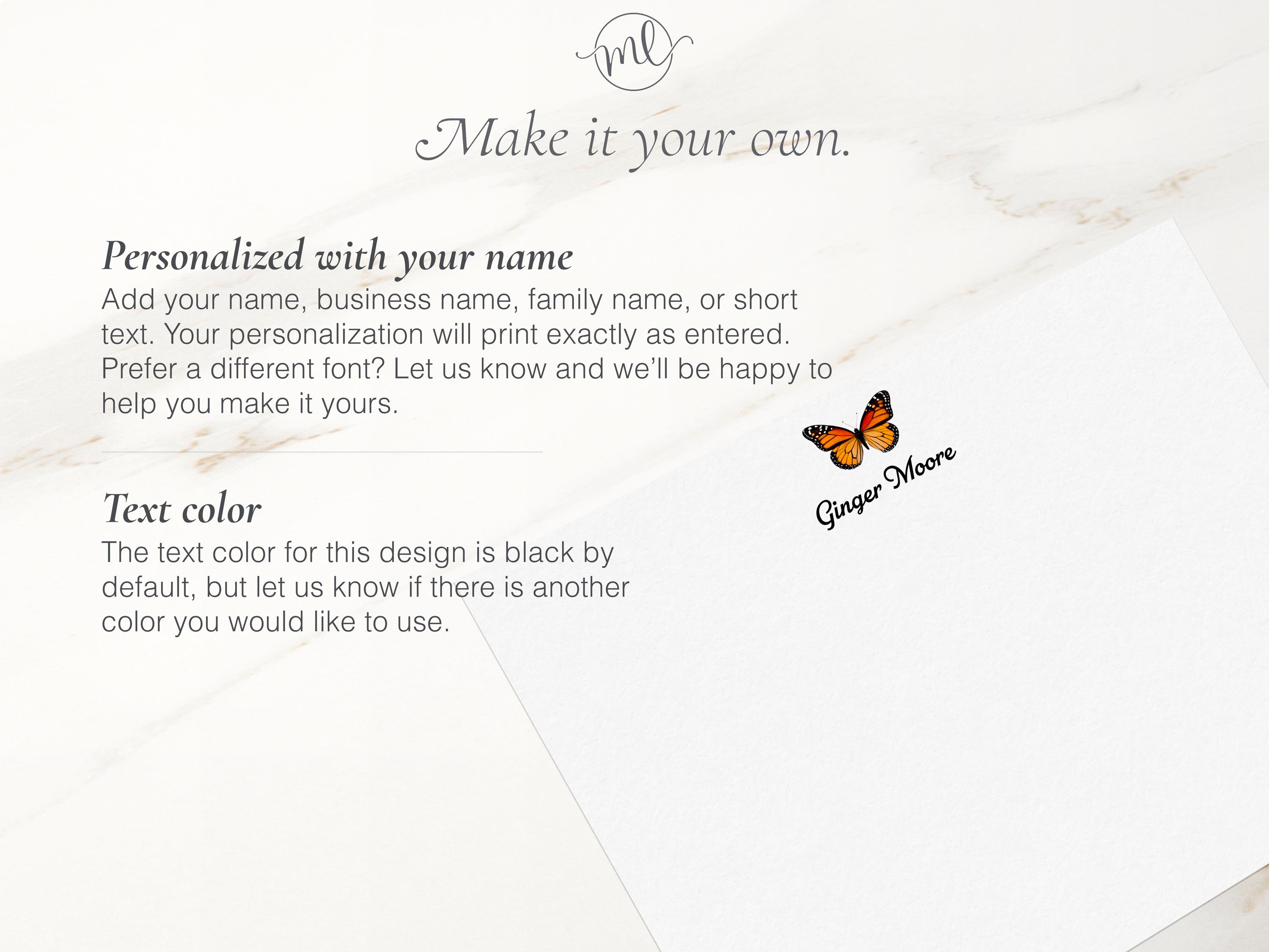 Personalized Monarch Butterfly Note Cards – A2 Flat Stationery Set With ...