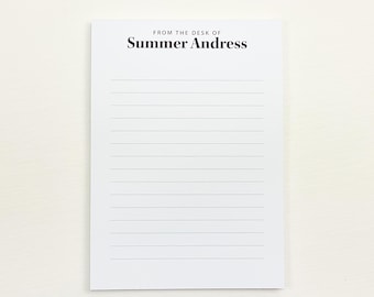 Bloc de notas personalizado / Regalo ideal para jefe, compañero de trabajo o secretaria / Bloc de notas profesional de oficina de 8.5 x 11 pulgadas, con o sin líneas.
