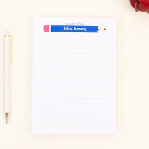 Personalized Teacher Notepad | Custom Teacher Stationery with a Note From the Teacher | Teacher Gifts