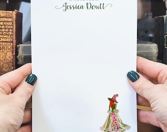 Personalized Green Witch Notepad: Cottagecore Stationery, A2 Note Cards