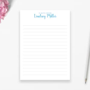 Personalized Notepad, A Note From Elegant Script Notepad, Calligraphy Memo Pad, Personalized Brush Lettered Notepad - upper and lowercase