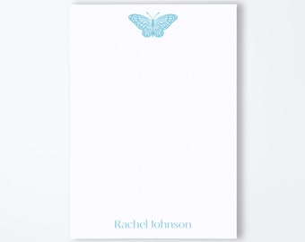 Personalized Butterfly Stationery, Personalized Butterfly Notepad, Elegant Butterfly Gift for Her
