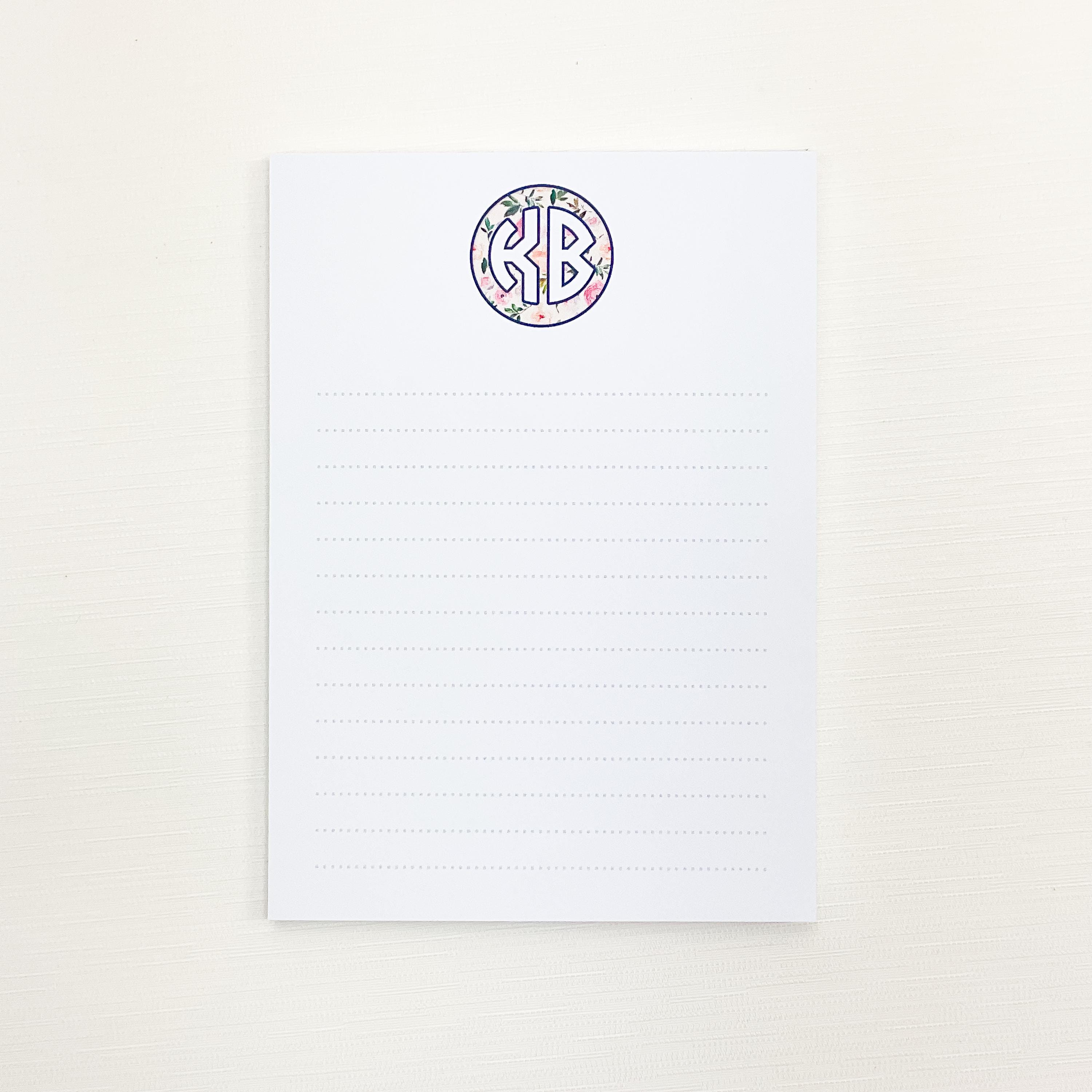 Personalized Floral Monogram Notepad – Grandmillennial Style Stationery ...