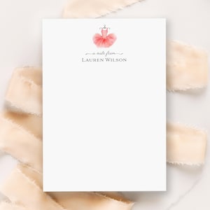 Personalized Ballet Notepad, Watercolor Tutu Custom Dance Teacher Gift
