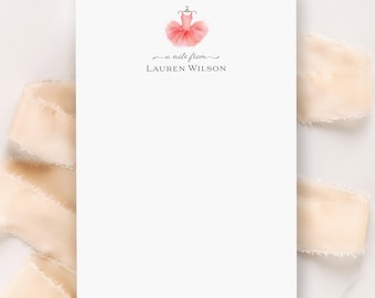 Bloc de notas de ballet personalizado, regalo personalizado para profesora de danza con tutú de acuarela