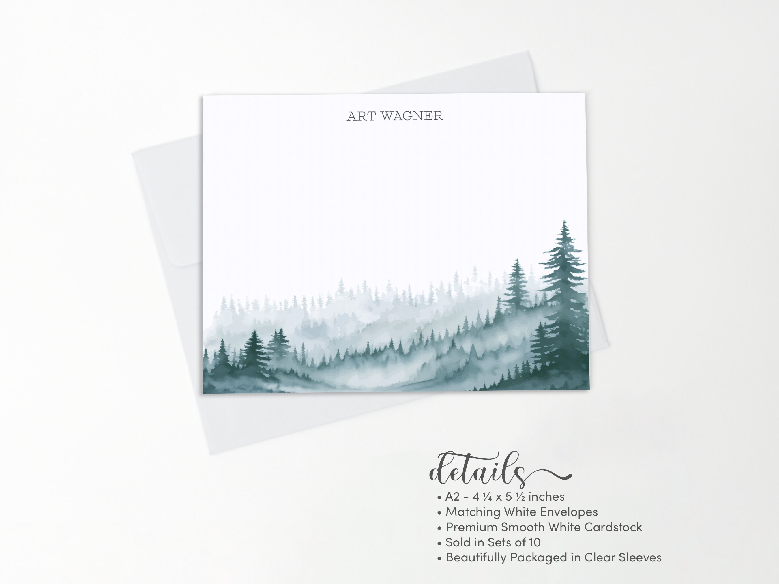 Naturte Notepad Personalized Notepad - Forest Notepad - Custom Rustic Nature Writing ...