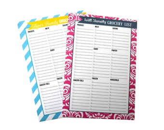 Personalized Grocery List Notepad, Design your Own, Fridge Notepad, Organization Notepad, Shopping List Notepad, Food List Notepad