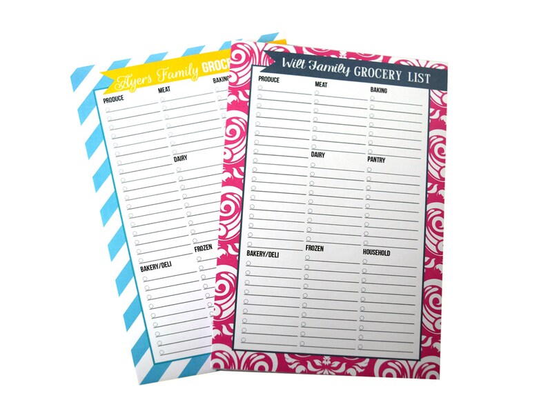 Personalized Grocery List Notepad Design Your Own Fridge Etsy