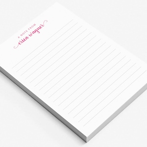 Personalized Notepad, A Note From Elegant Script Notepad, Calligraphy Memo Pad, Personalized Brush Lettered Notepad with Swashes