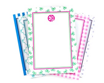 Personalized Monogram Notepad: Custom Pattern, Color and Font Choices