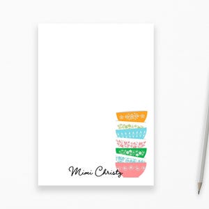 Custom Vintage Kitchen Notepad: Retro 1950s Glassware (Personalized)