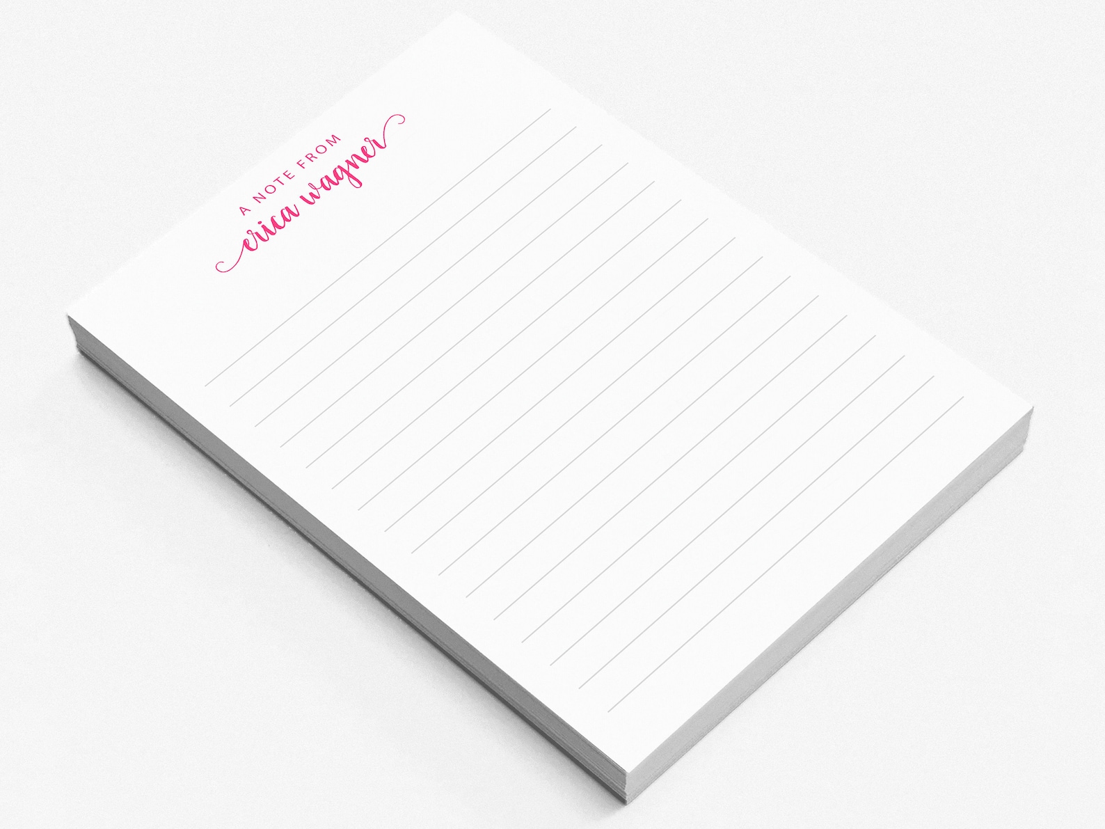 Personalized Notepad A Note From Elegant Script Notepad Etsy