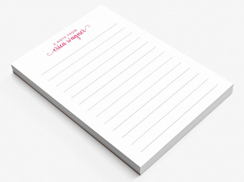 Personalized Notepad A Note From Elegant Script Notepad - Etsy